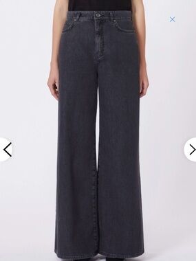 MaxMara Washed Black Wide-Leg High-Rise Jeans